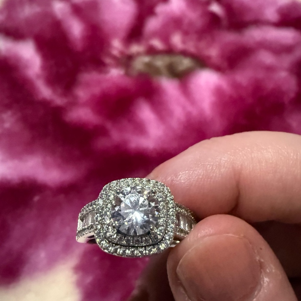 Sterling silver cubic zirconia baguette ring